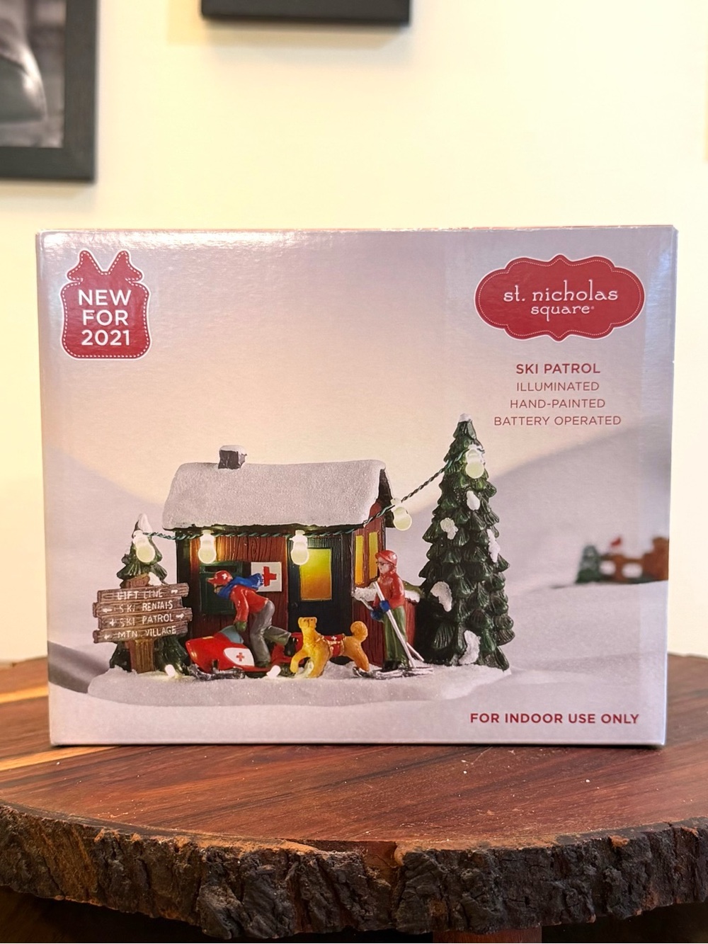 St Nicholas Square Ski Patrol Christmas Village Lighted 2021 - Picture 2 of 12
